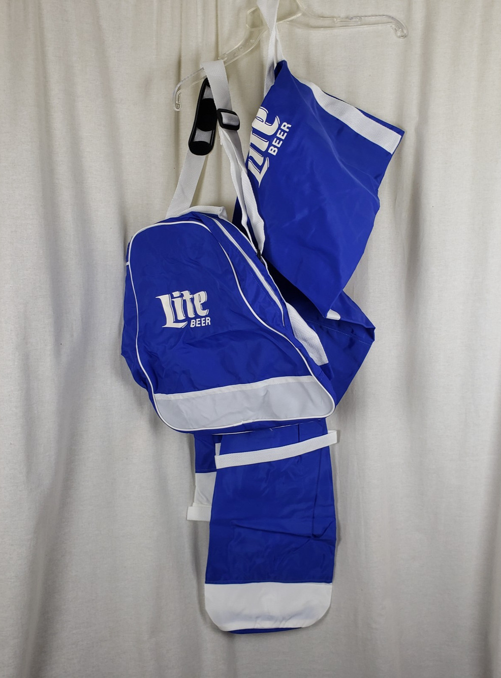 Vintage Matching Miller Lite Beer Nylon Ski Bag And Boot Gear Bag Cobalt NOS